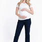 Maternity 34" Baggy Straight Leg Jean W/ Bellyband In Rinse