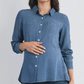 Button Down Medium Chambray Maternity Top