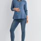 Button Down Medium Chambray Maternity Top