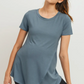 Sea Blue Tulip Hem Maternity & Nursing Tee