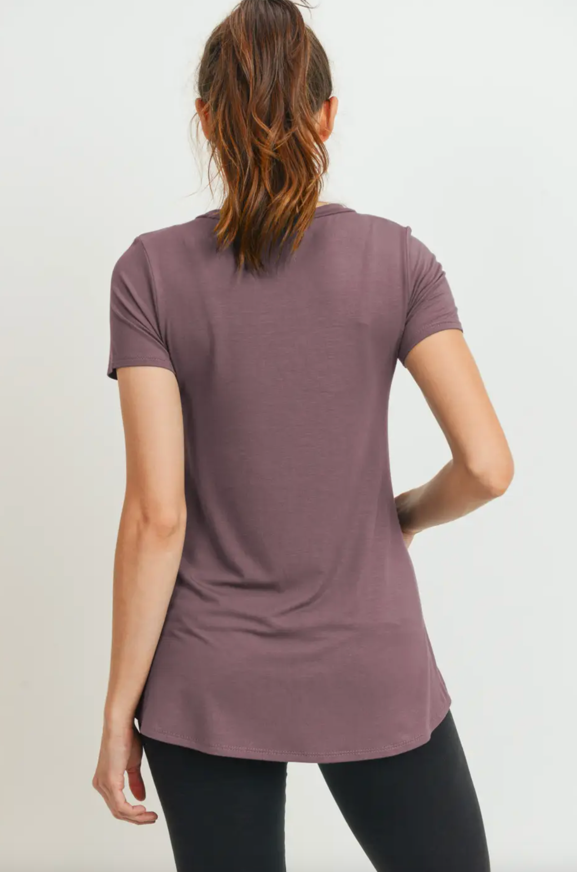 Mauve Tulip Hem Maternity & Nursing Tee