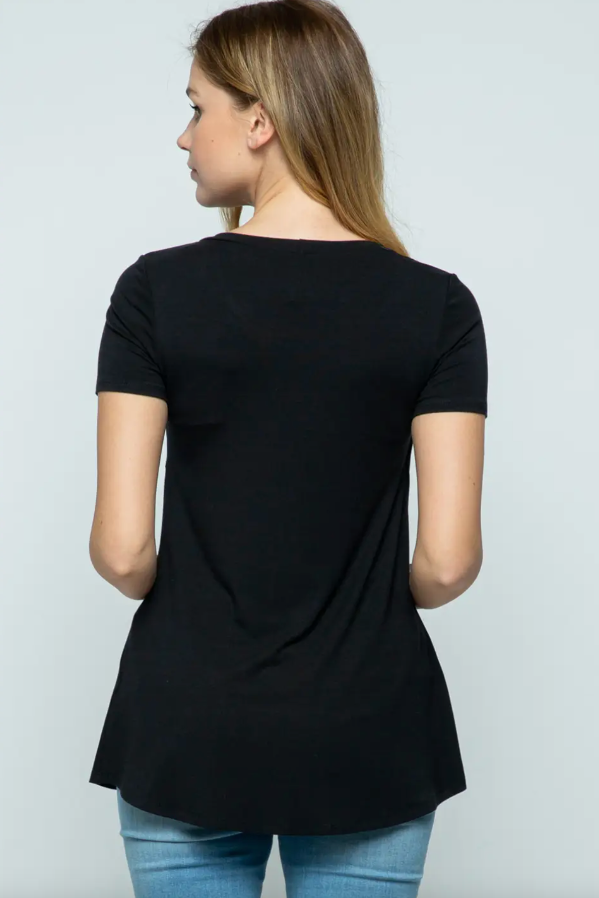 Black Tulip Hem Maternity & Nursing Tee