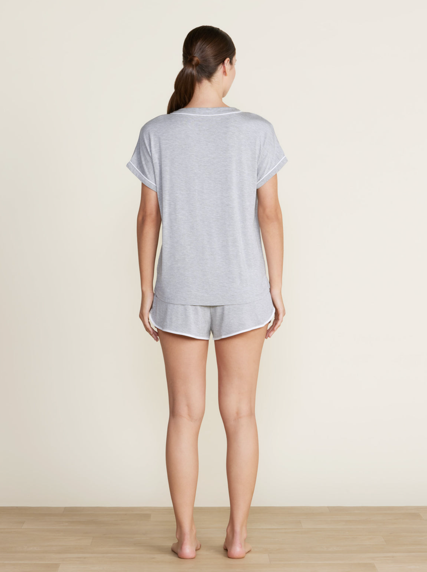 Heathered Grey Piped Lounge Set