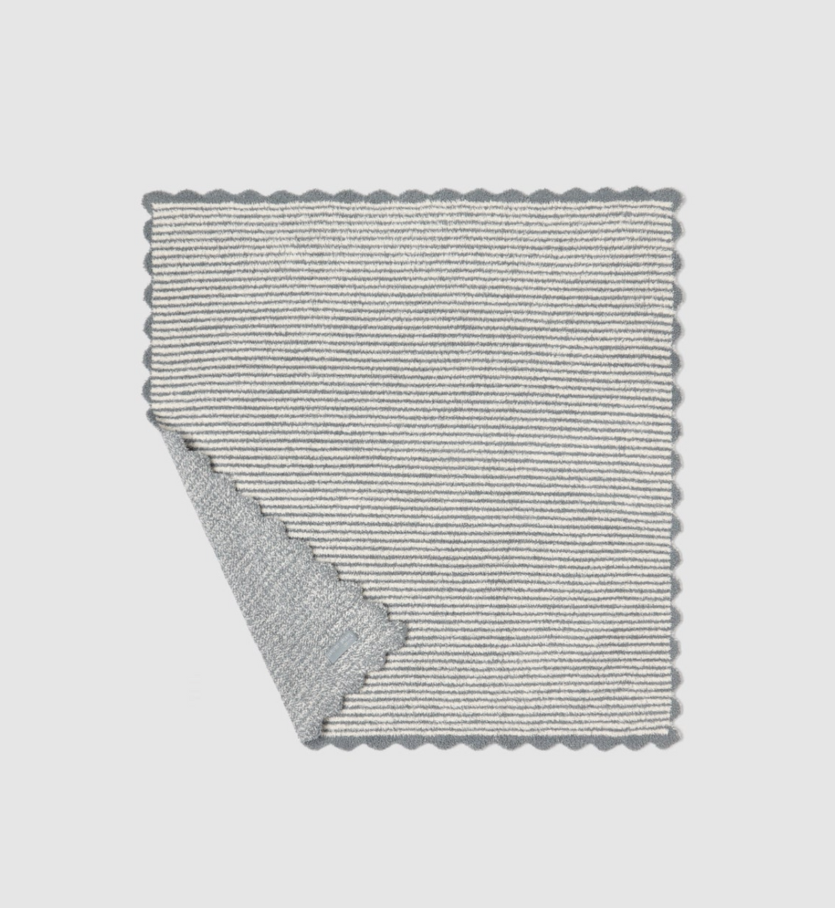 CozyChic Blue Cove Stripe Scallop Receiving Blanket