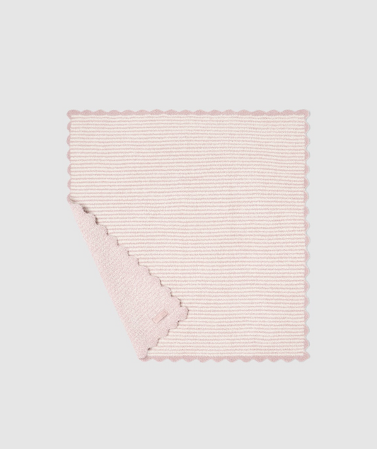 CozyChic Faded Rose Stripe Scallop Receiving Blanket