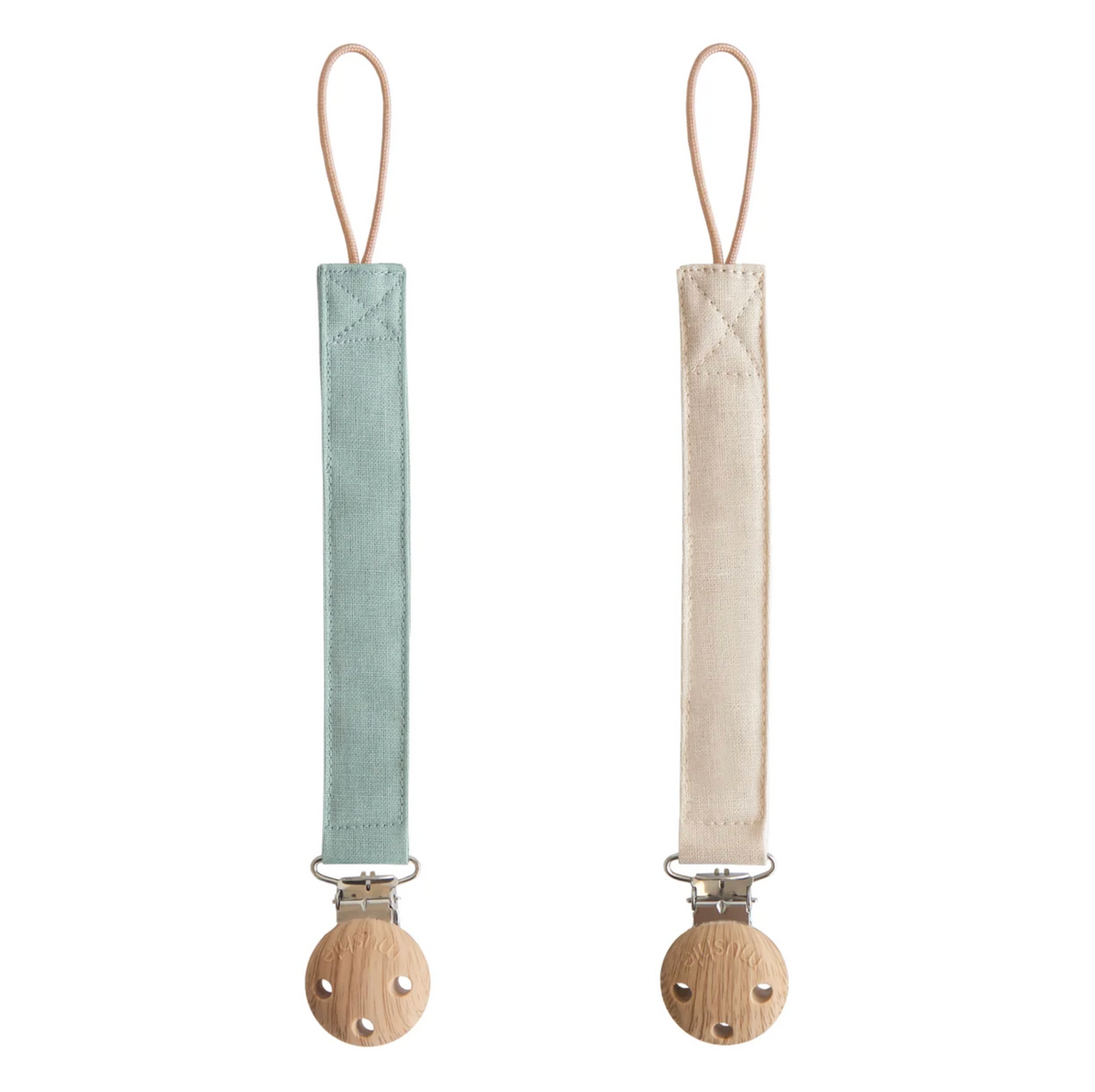 Linen Pacifier Clip - 2 Pack