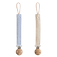 Linen Pacifier Clip - 2 Pack