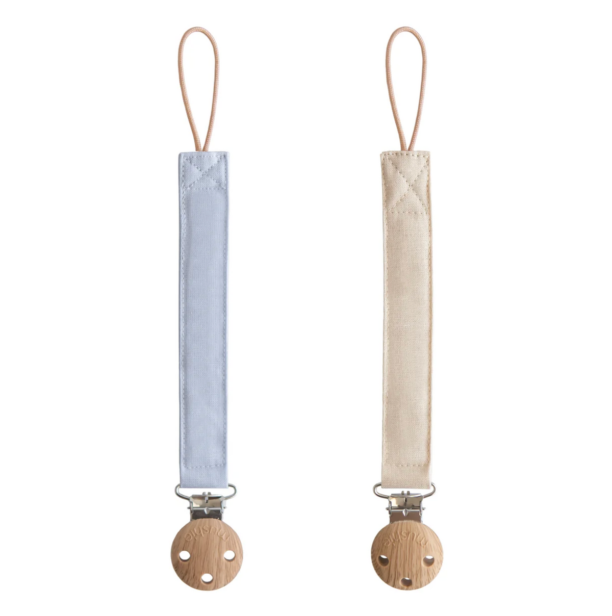 Linen Pacifier Clip - 2 Pack