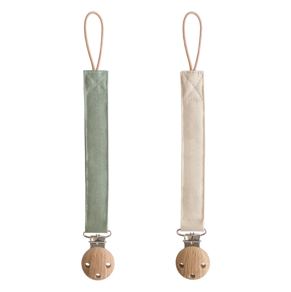 Linen Pacifier Clip - 2 Pack
