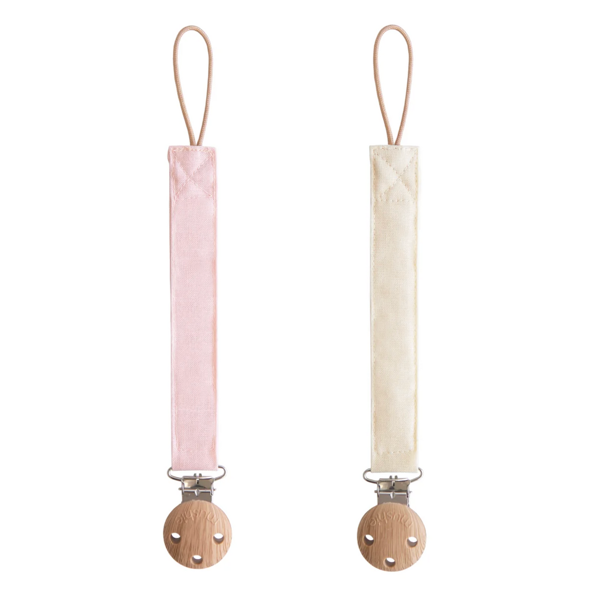Linen Pacifier Clip - 2 Pack