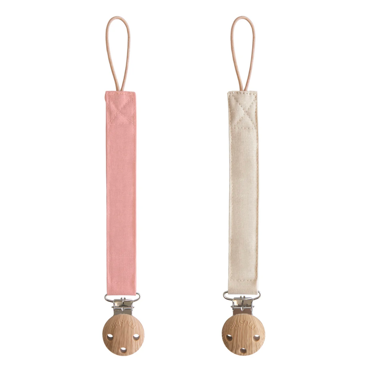 Linen Pacifier Clip - 2 Pack