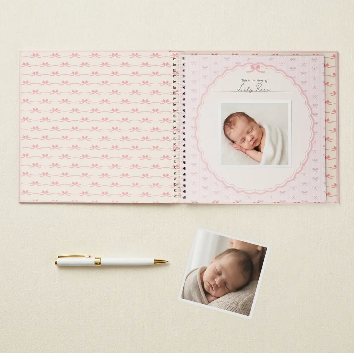 Bowkissed Blush First Year Baby Memory Book