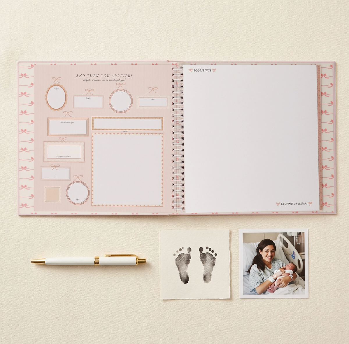 Bowkissed Blush First Year Baby Memory Book