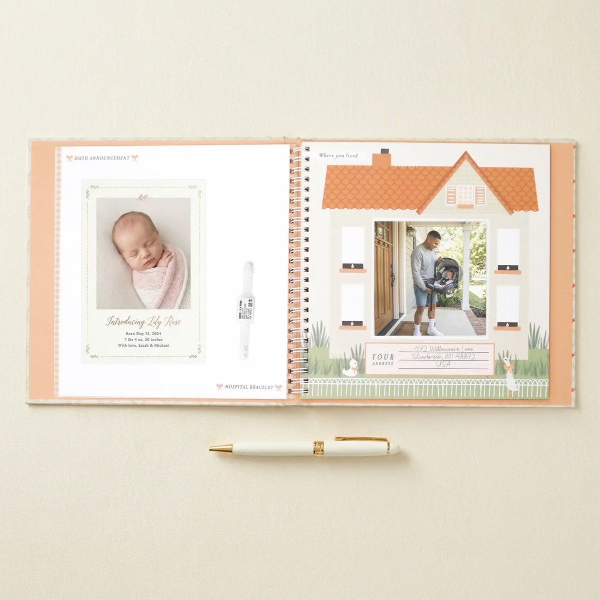 Cottage Garden First Year Baby Memory Book
