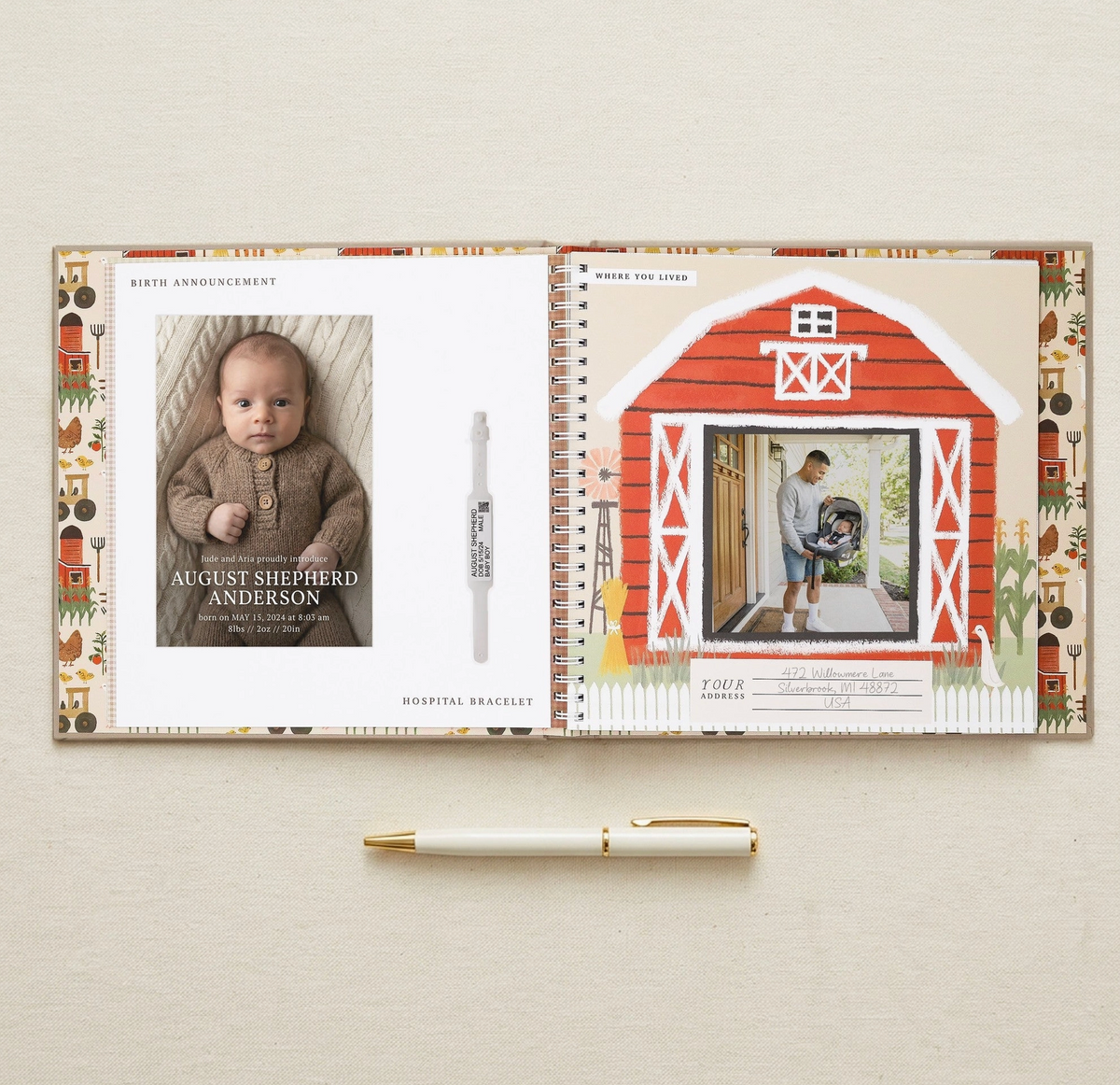 Little Farmer First Year Baby Memory Book