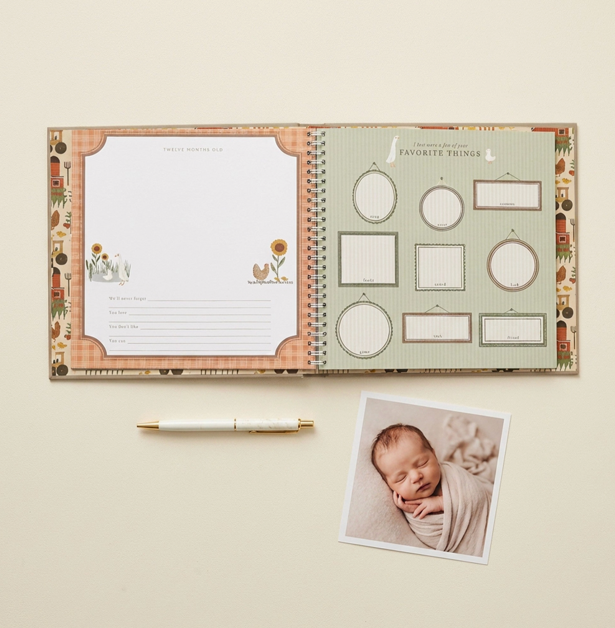 Little Farmer First Year Baby Memory Book