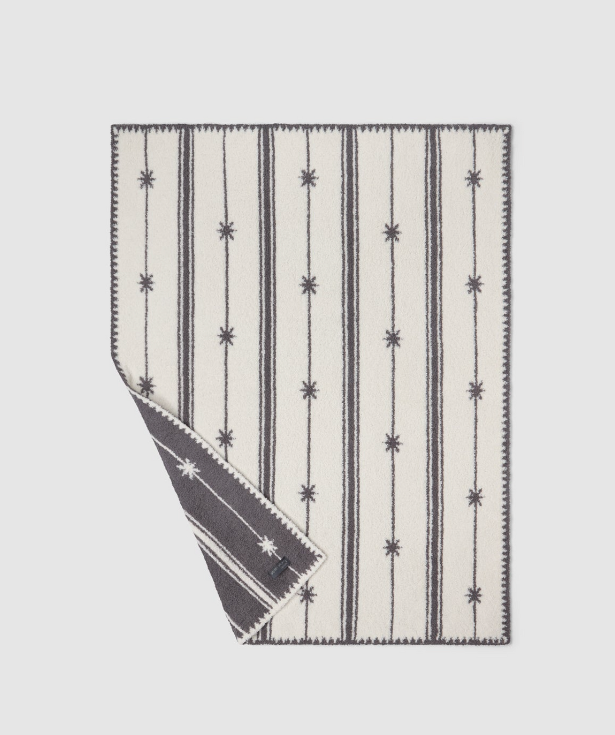 CozyChic Folklore Star Stroller Blanket - Slate Blue/Cream