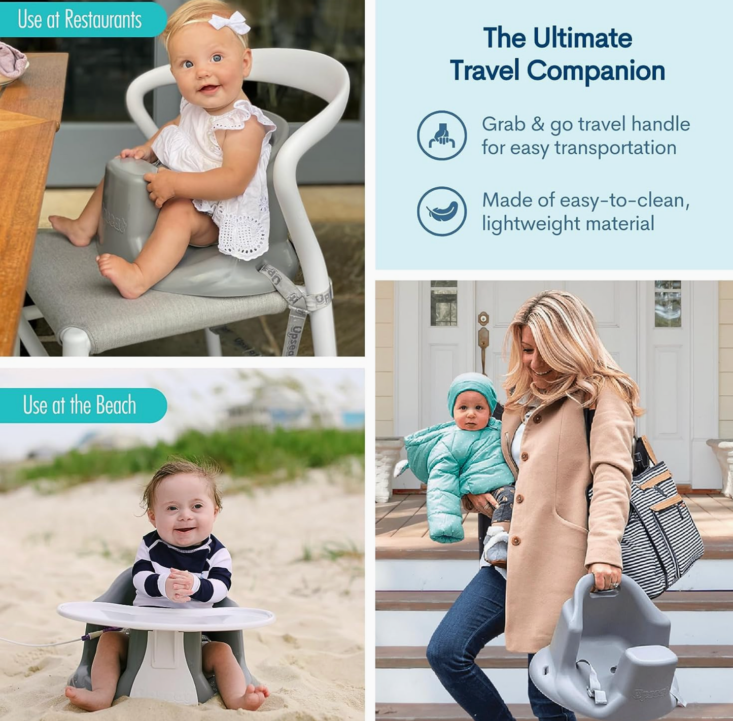 Upseat Baby Floor and Booster Seat with Tray