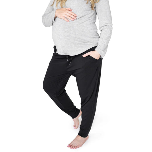 Black Bamboo Maternity & Postpartum Joggers