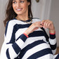Ezra Navy Stripe Tunic Sweater