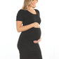 Lexie Black Maternity & Nursing Short Sleeve Dress