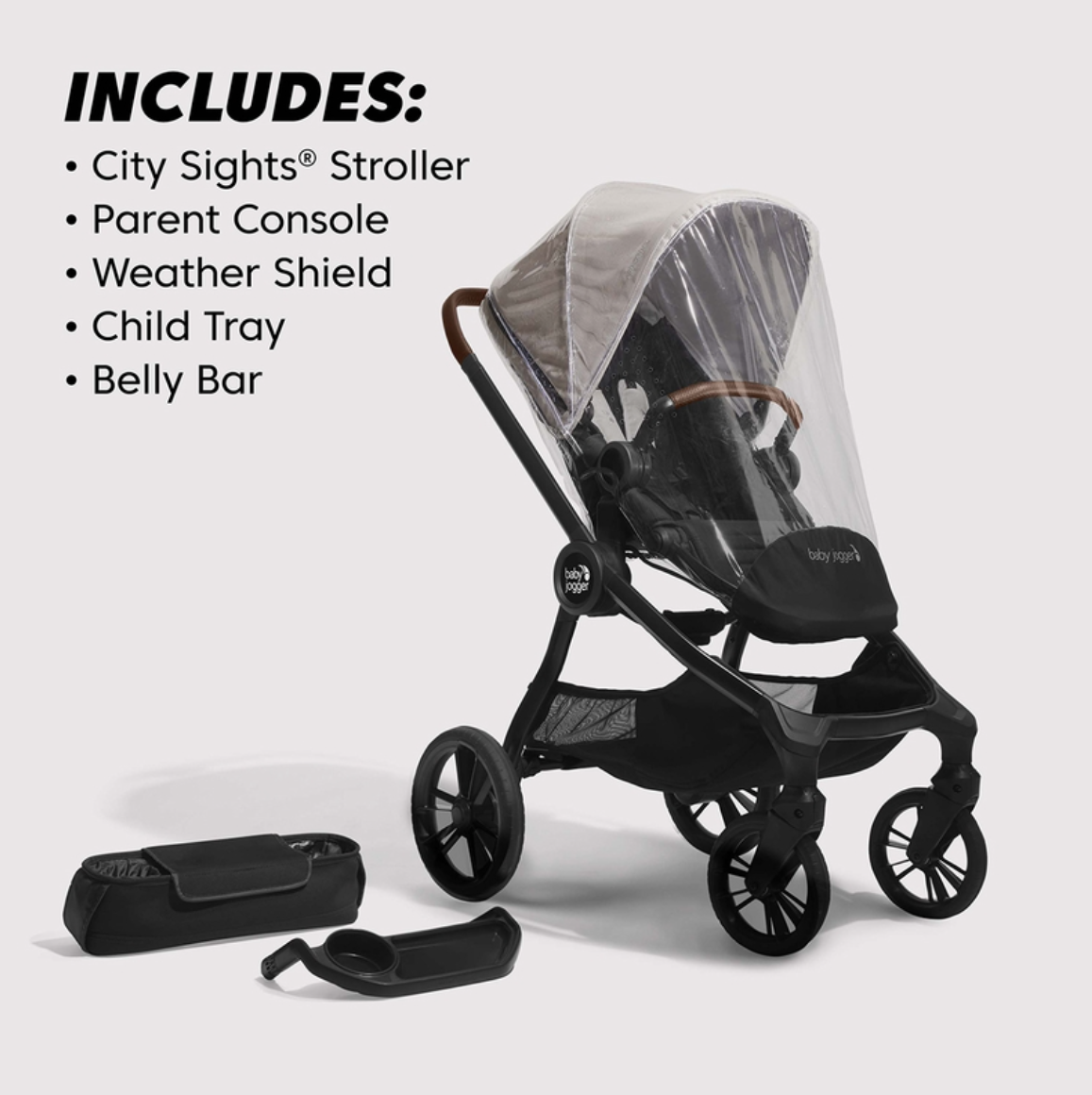 city select double stroller cover Baby Jogger City Sights Stroller All-In-One Bundle – Mickey Roo Maternity & Nursery