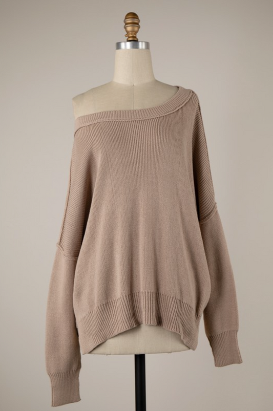Taupe Inside-Out Seam Sweater