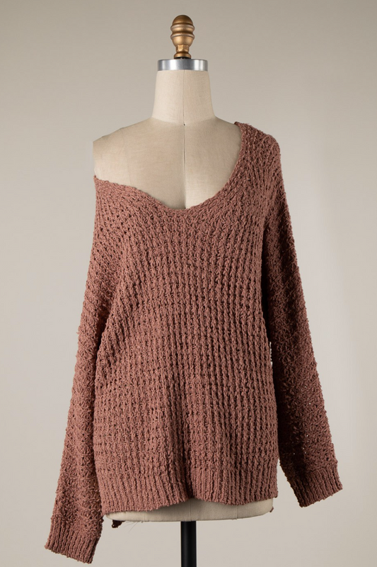 Marsala Cable Knit Sweater
