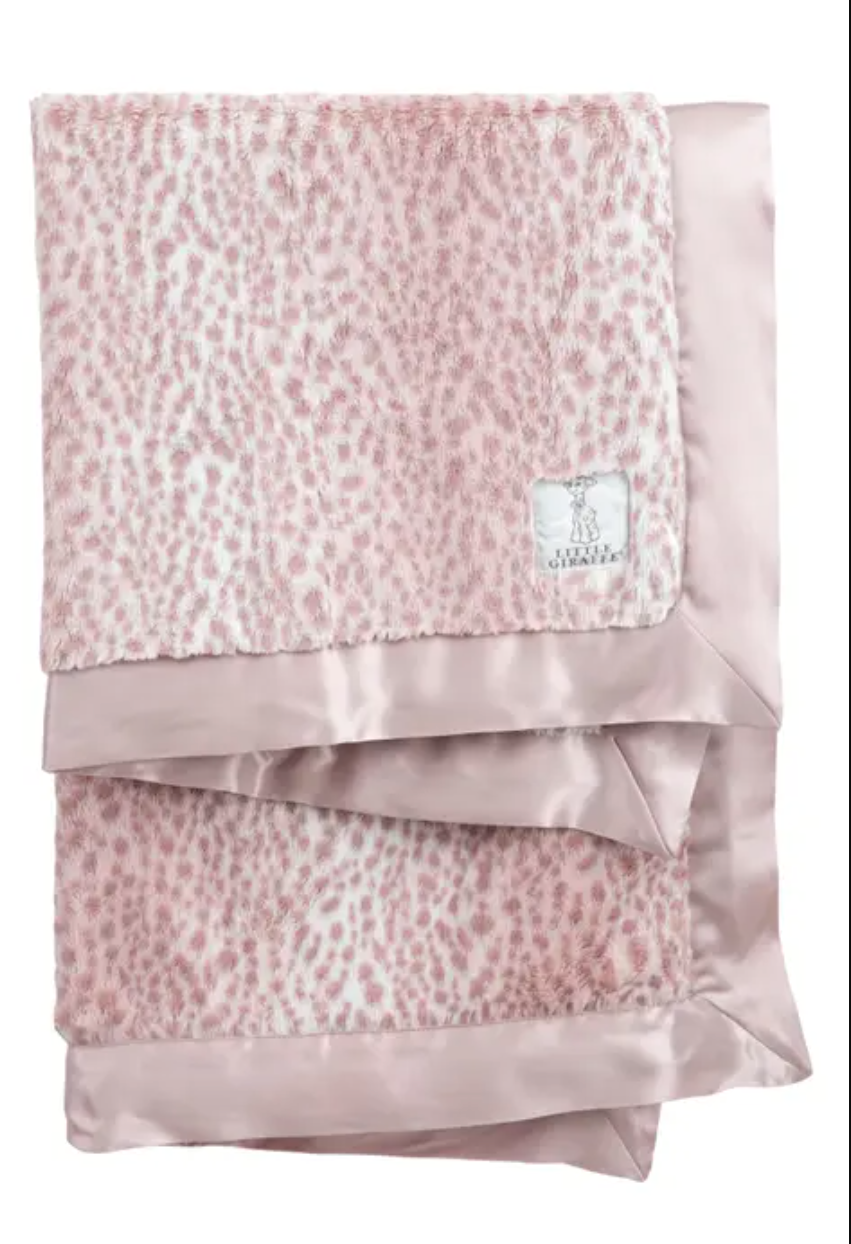 Dusty Pink Luxe Snow Leopard Baby Blanket