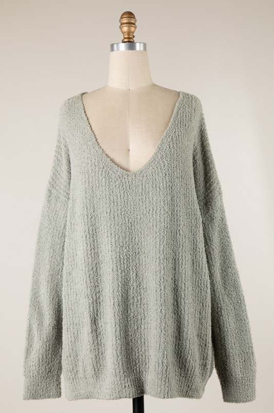Light Dusted Sage Oversized Sweater