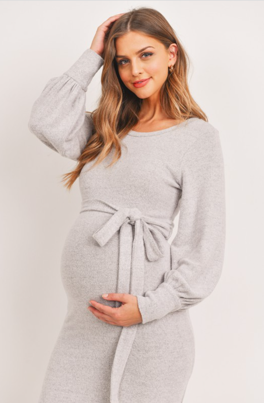 Cashmere-Like Knit Maternity Dress