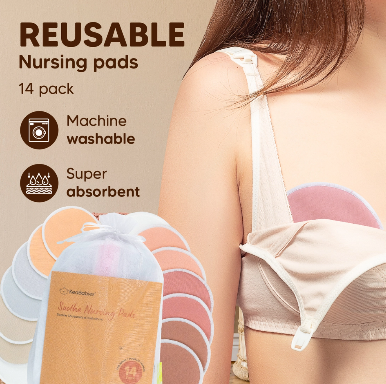KeaBabies SOOTHE Organic Nursing Pads – Mickey Roo Maternity & Nursery