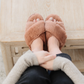 French Rose Grand Faux Fur Criss Cross Slippers