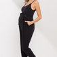 Black Belted Maternity Jumpsuit