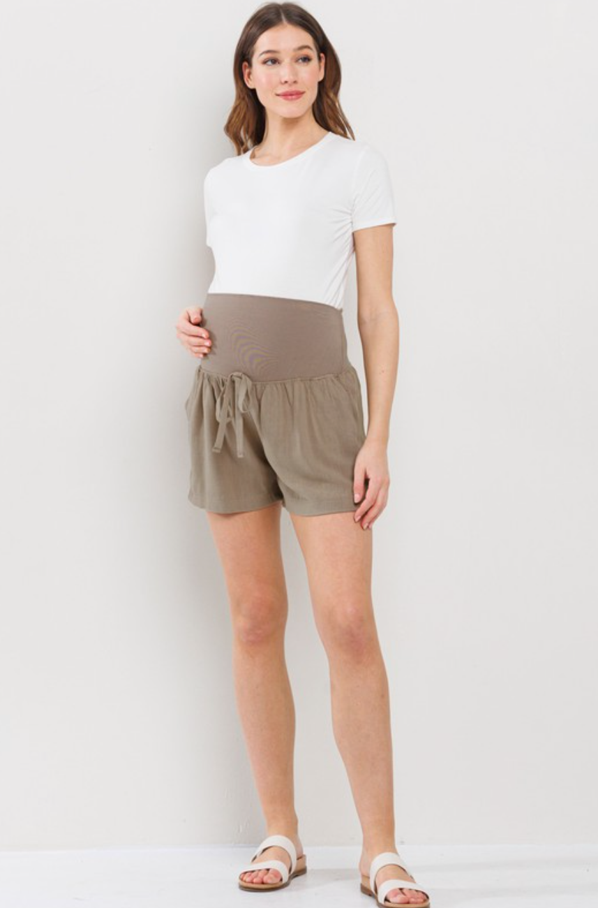 Taupe Maternity Shorts