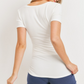 Ivory V-Neck Ruched Maternity Top