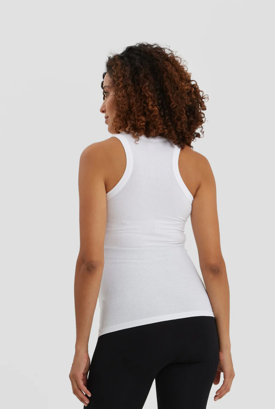 The Ribbed Tank - White