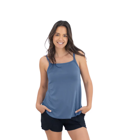 Slate Blue Lounge Around Nursing & Maternity Tank